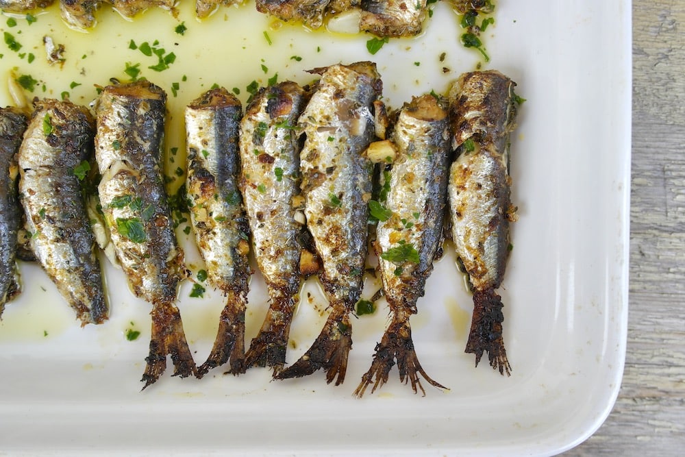 Mediterranean Garlic And Herb Crusted Roasted Sardines