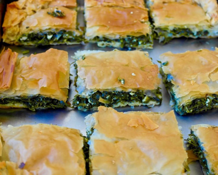 Hortopita: Greek Savory Pie with Greens, Herbs and Feta Cheese