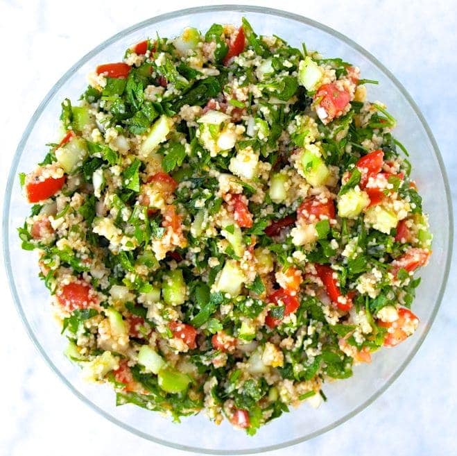 Tabouleh Traditional Lebanese Middle Eastern Salad Bowl Meze Sta