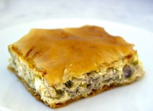 Greek Onion Pie with Feta Cheese - Kremithopita