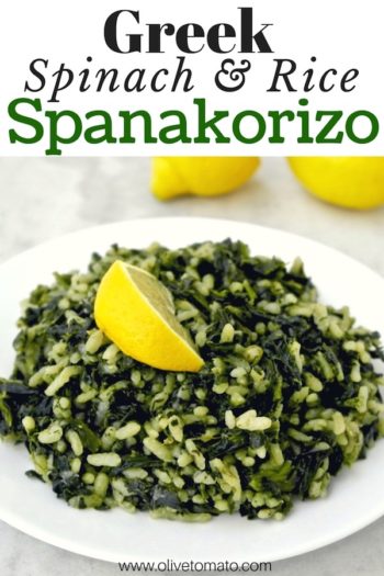 Greek Spinach and Rice - Spanakorizo - Olive Tomato