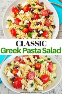 Classic Greek Pasta Salad Olive Tomato
