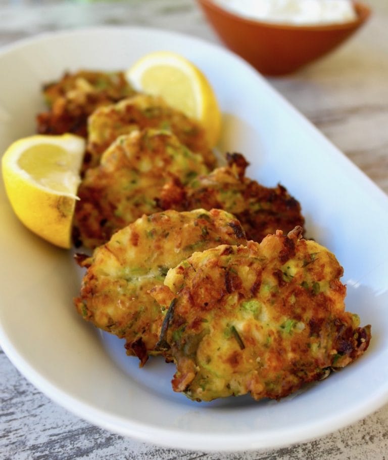 Greek Zucchini Fritters with Feta and Herbs - Kolokithokeftedes - Olive ...