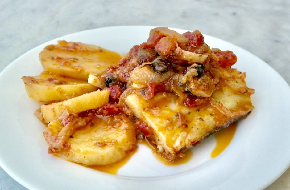 Sheet-Pan Greek Roasted Cod and Potatoes with Caramelized Onions ...