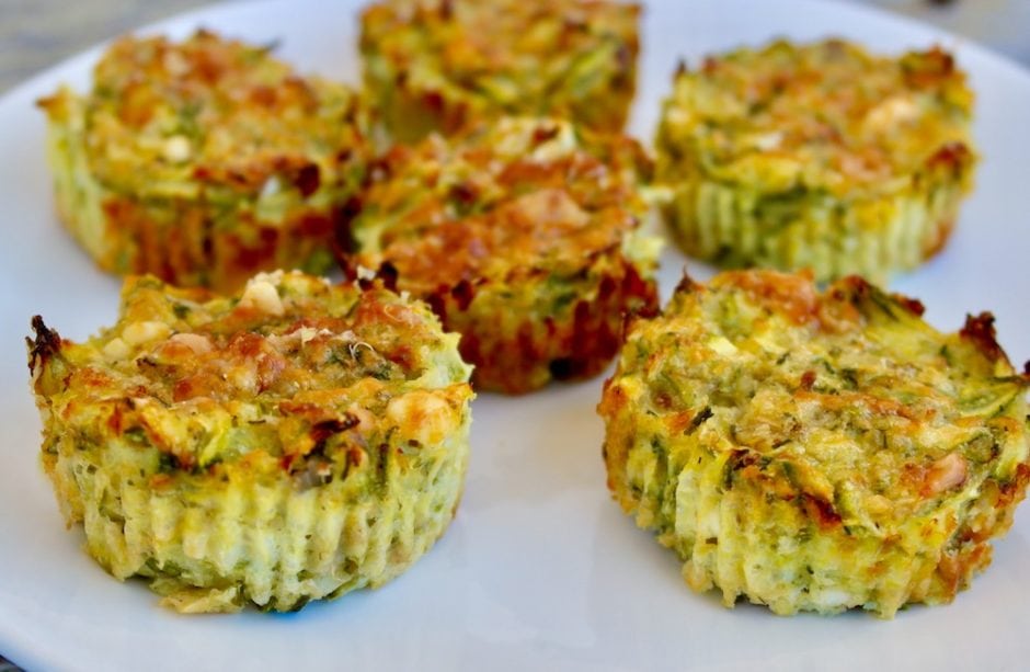 Greek Style Zucchini and Feta Muffins - OliveTomato.com