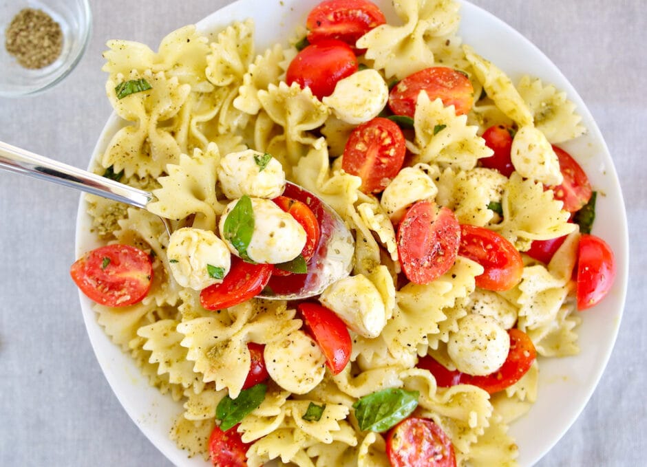 Best Caprese Pasta Salad - Olive Tomato