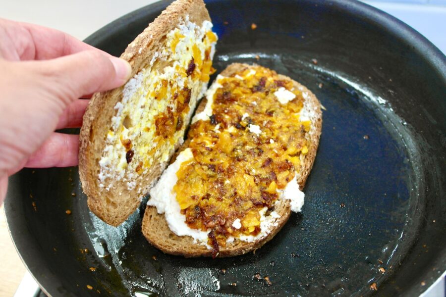 Grilled Butternut Squash and Feta Sandwich