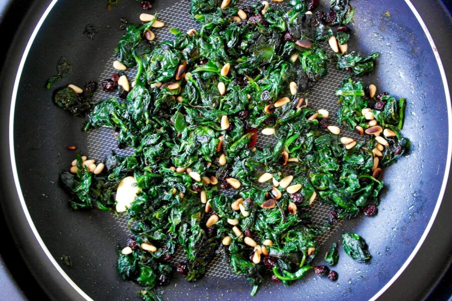 Authentic Italian Sautéed Spinach with Garlic and Pine Nuts 2