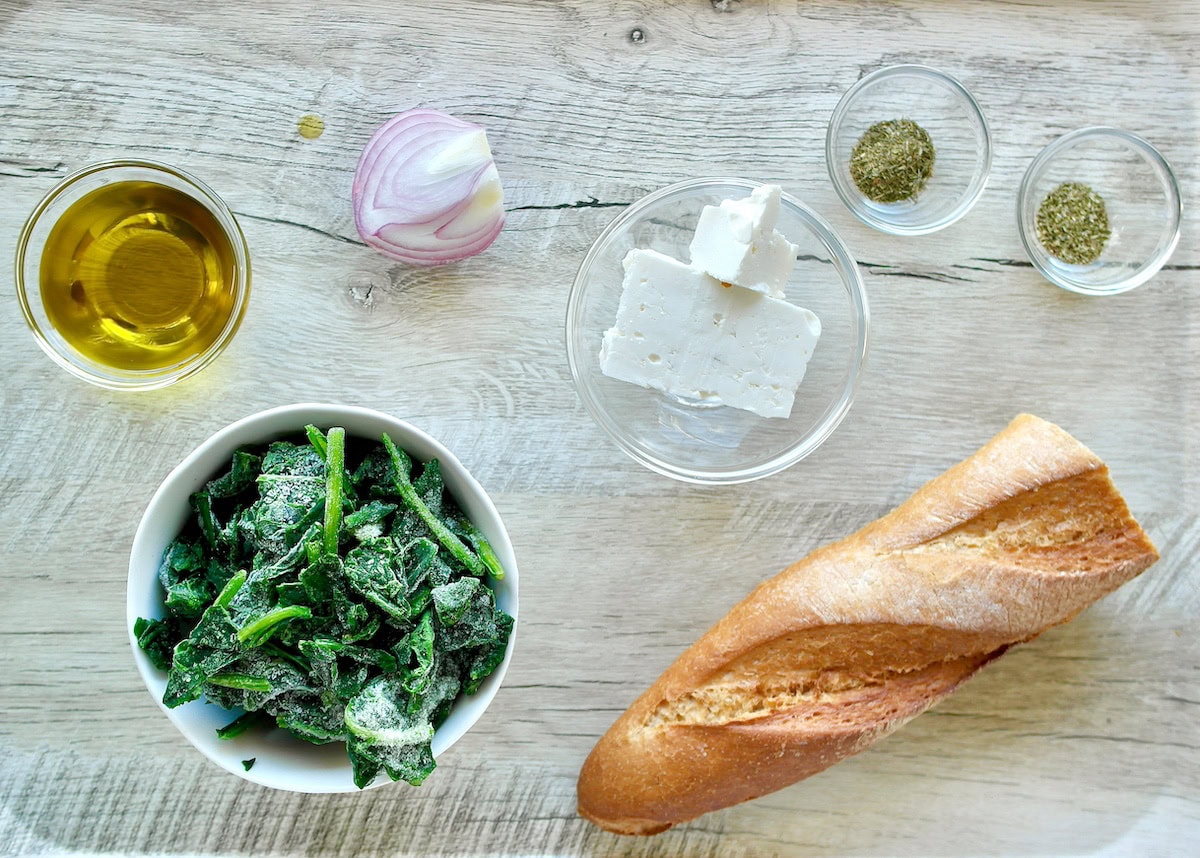 Easy Spanakopita Pizza Bread Ingredients